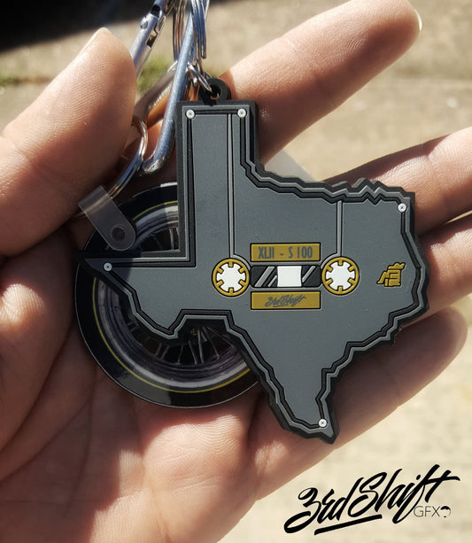 Grey Tape Texas Keychain